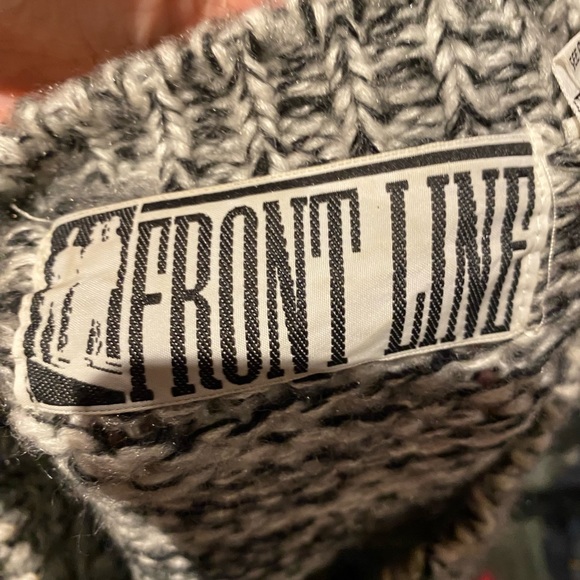 Vintage 80s leather trim Frontline sweater - Picture 4 of 4